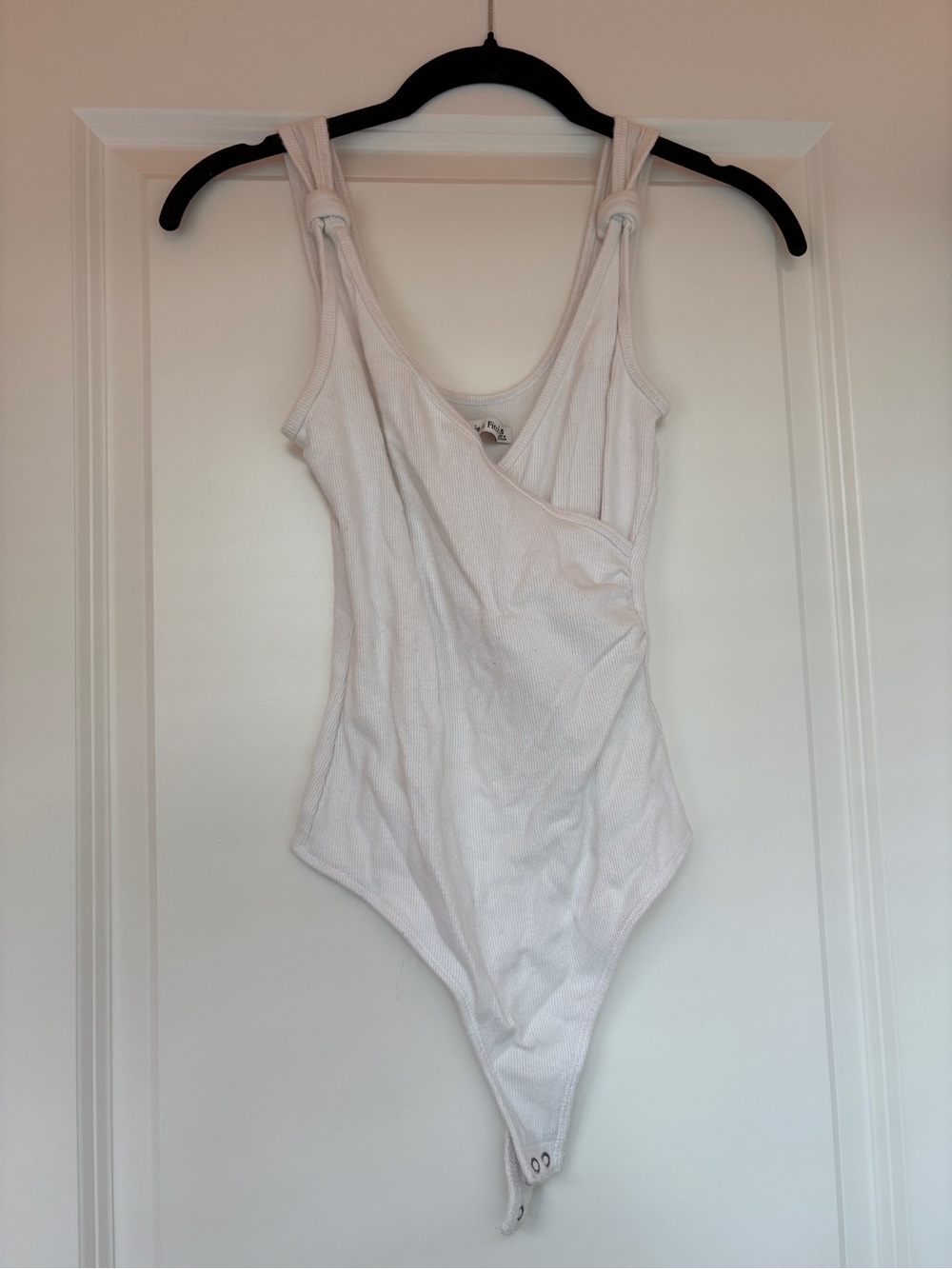Abercrombie White Ribbed One-Piece Bodysuit